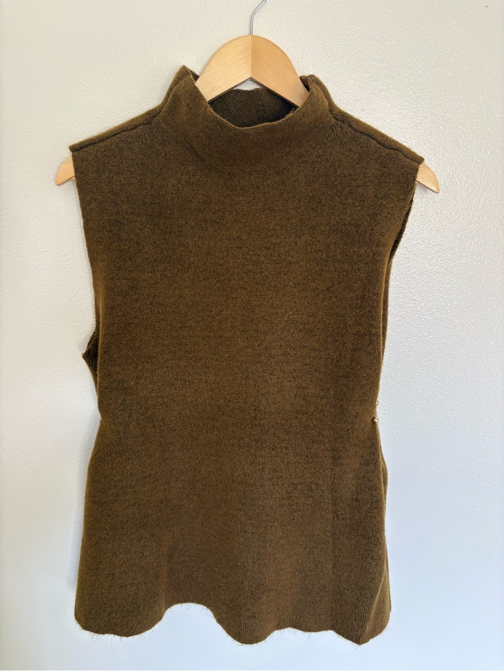 Zara Knit Sweater Vest - Olive